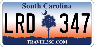SC license plate LRD347