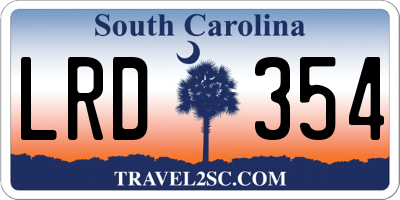 SC license plate LRD354