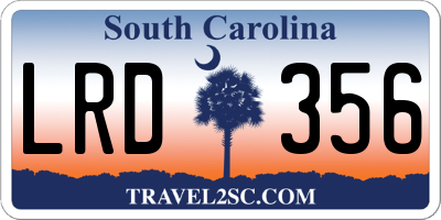 SC license plate LRD356