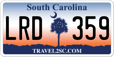 SC license plate LRD359