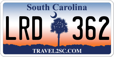 SC license plate LRD362