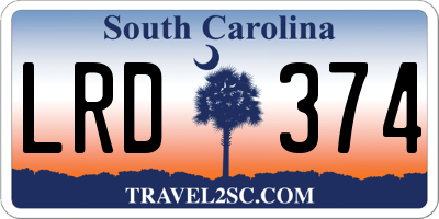 SC license plate LRD374