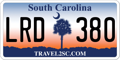 SC license plate LRD380