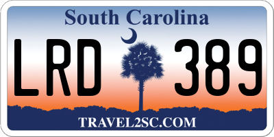 SC license plate LRD389