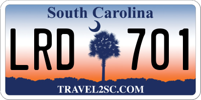 SC license plate LRD701