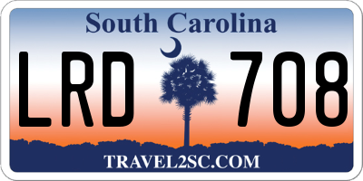 SC license plate LRD708