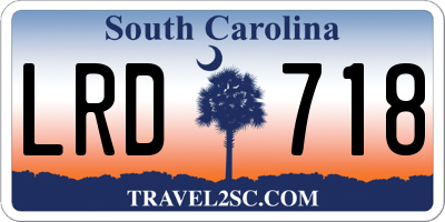 SC license plate LRD718