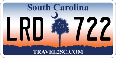 SC license plate LRD722