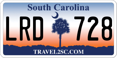 SC license plate LRD728