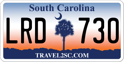 SC license plate LRD730