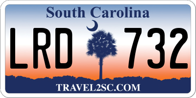 SC license plate LRD732