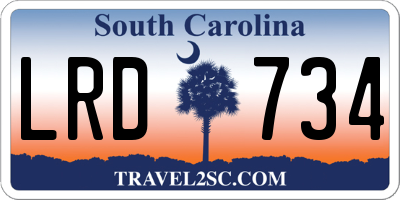 SC license plate LRD734