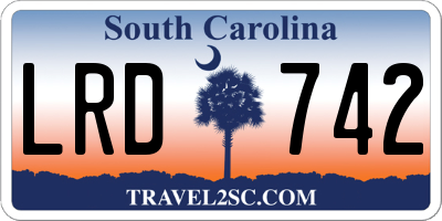 SC license plate LRD742