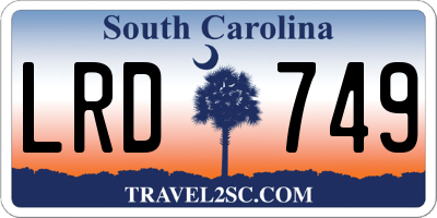 SC license plate LRD749