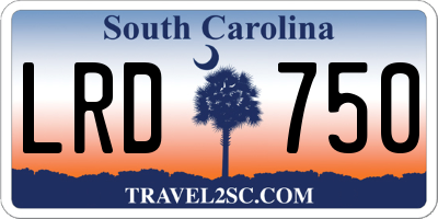 SC license plate LRD750
