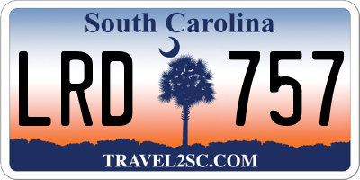 SC license plate LRD757