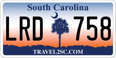 SC license plate LRD758