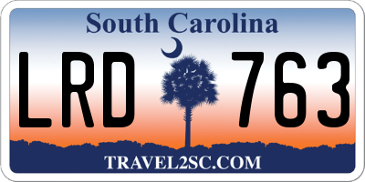 SC license plate LRD763