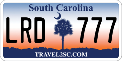 SC license plate LRD777