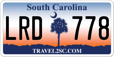 SC license plate LRD778