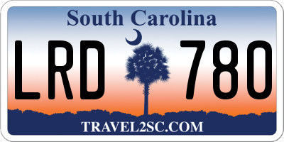 SC license plate LRD780