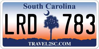 SC license plate LRD783