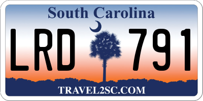 SC license plate LRD791