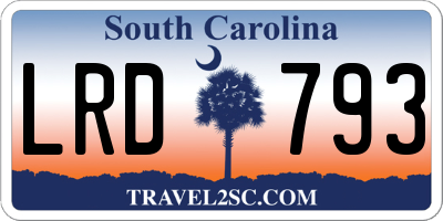 SC license plate LRD793