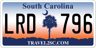 SC license plate LRD796