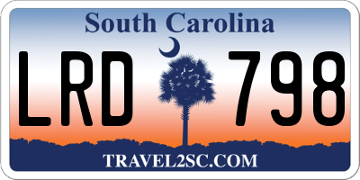 SC license plate LRD798