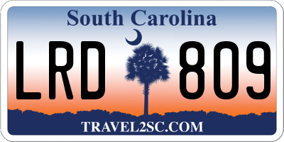SC license plate LRD809