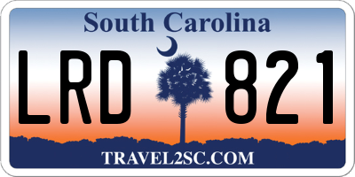 SC license plate LRD821