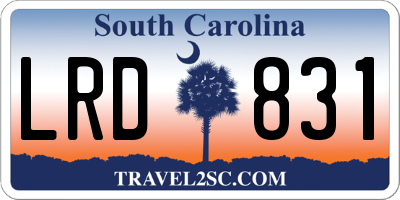 SC license plate LRD831