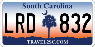 SC license plate LRD832