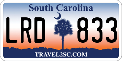 SC license plate LRD833