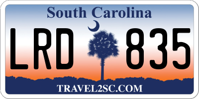 SC license plate LRD835
