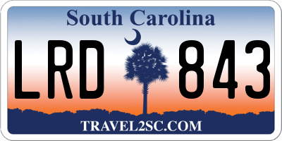 SC license plate LRD843