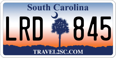SC license plate LRD845