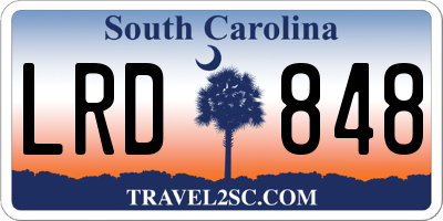 SC license plate LRD848