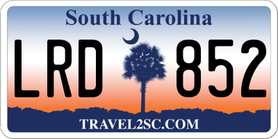 SC license plate LRD852
