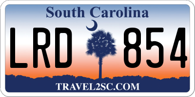 SC license plate LRD854