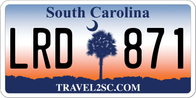 SC license plate LRD871