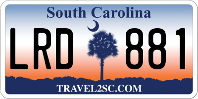 SC license plate LRD881