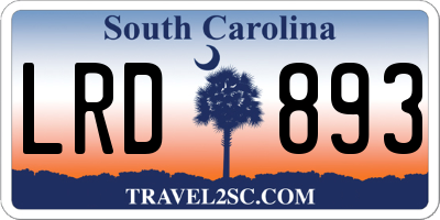 SC license plate LRD893