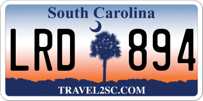 SC license plate LRD894