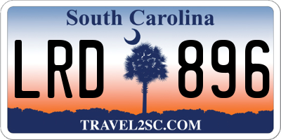 SC license plate LRD896