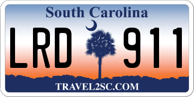 SC license plate LRD911