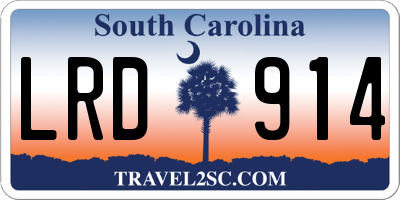 SC license plate LRD914