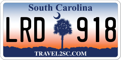 SC license plate LRD918
