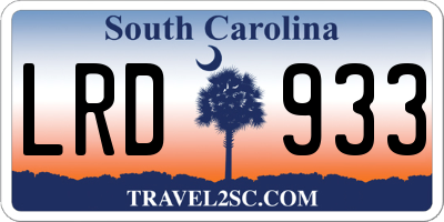SC license plate LRD933